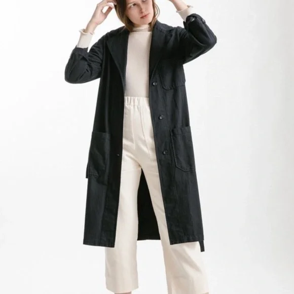 First Rite Green  herringbone utility Shop Coat - Picture 2 of 16